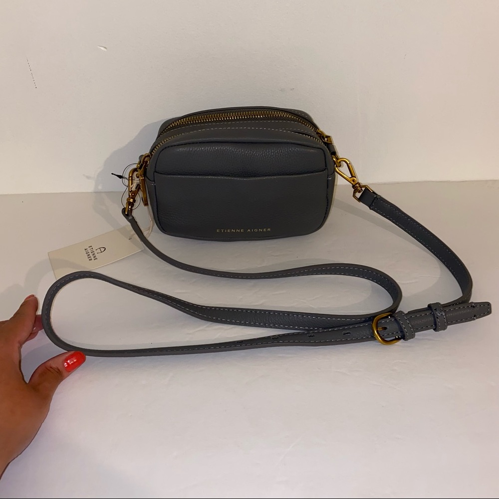 Etienne Aigner - Adeline Mini Ca Double Zip Crossbody Camera bag βslateβ gray π - Picture 4 of 15